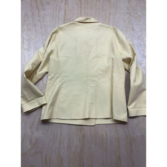 Eileen Fisher Stretch Cotton Yellow Double Breasted Jacket Blazer- Size Large L - Picture 5 of 8